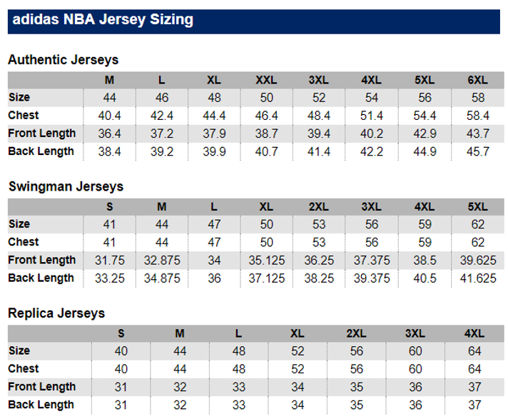 What Size NBA Jersey