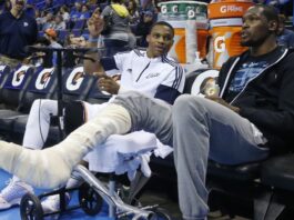 Kevin Durant is sidelined with another MCL injury