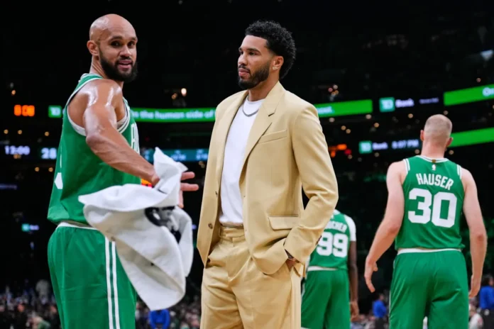 Jayson Tatum is officially questionable for the Celtics vs. Mavericks. See how his return from an Achilles injury impacts Boston's championship odds